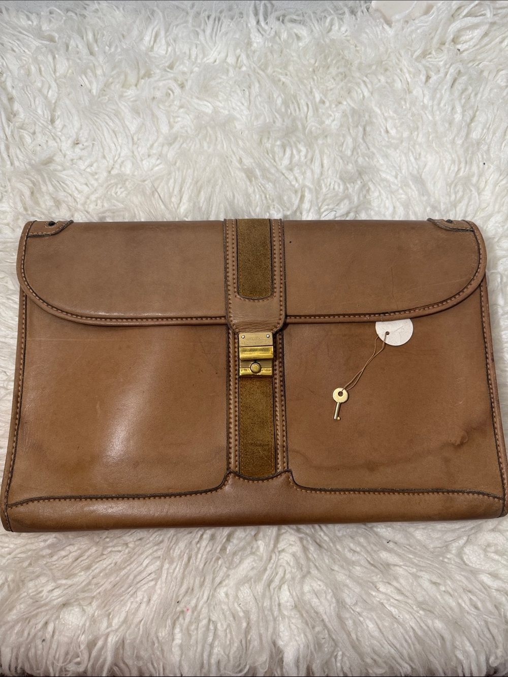 Vintage Gucci Classic Tan Leather Men’s Document Clutch